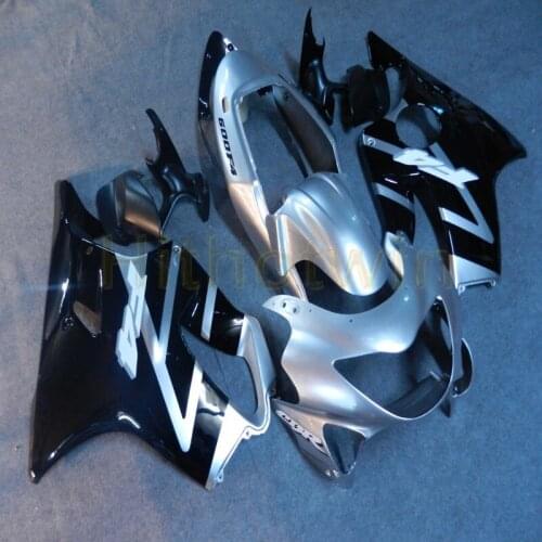 Custom motorcycle cowl for CBR600F4 1999-2000 CBR 600 F4 ABS Fairing body kit+Bolts+Injection mold silver black