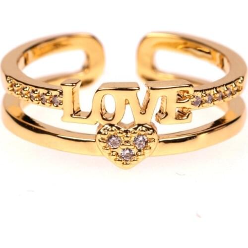 EYIKA Elegant 18K gold color Engagement Ring full white Cubic zirconia ajustable Ring women Jewelry accessories gift for party