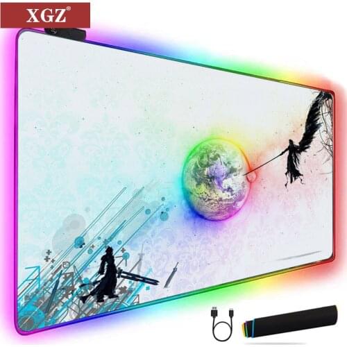 XGZ Creative Personality Game Luminous Mouse Pad RGB Mouse Pad Gamer Big Mouse Pad Computer Led Backlit XXL Keyboard Table Mat
