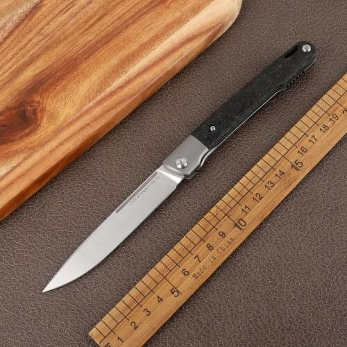 M390 blade titanium carbon fiber handle high hardness sharp camping hunting self-defense EDC tool kitchen fruit folding knife