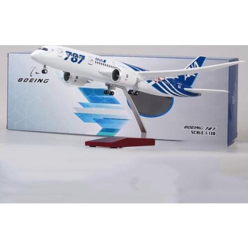 47cm Aircraft 1/130 Scale Simulation Boeing B787 Alloy Plane Model Japan ANA Airlines Pedestal Light & Wheels Diecast PlasticToy