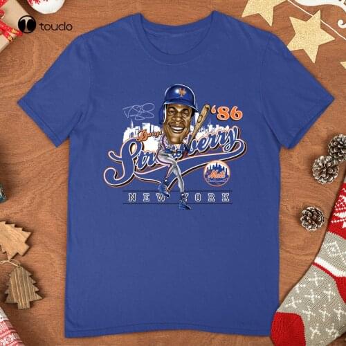 New Darryl Strawberry Caricature Signature Blue Unisex S-2345Xl T-Shirt Cotten Tee Shirt