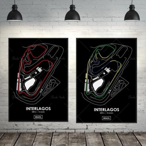 Interlagos - Brazil Track Map Poster