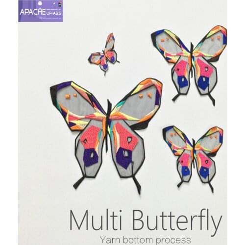 2016 trend popular personality DIY clothing accessories Eugen yarn embroidery butterfly series cloth patch patch wholesale