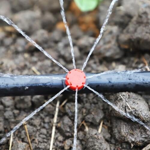 500-30PCS 360 Degree Adjustable Blue Micro Flow Drip Irrigation Drippers Garden Watering Sprinklers For 1/4 Inch Hose