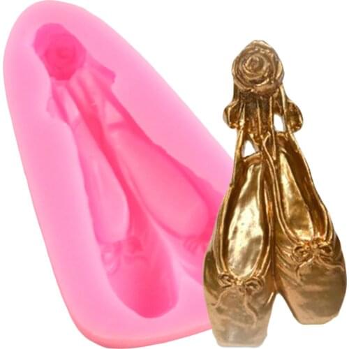 Ballet Slippers Shoes Silicone Molds Baby Birthday Cake Decorating Tools Fondant Chocolate Gumpaste Mould Resin Clay Soap Mold