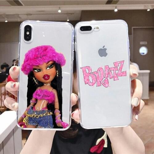 Bratz Cute Cartoon girl Doll Phone Case For iphone 5 5s se 2 6 6s 7 8 12 mini plus X XS XR 11 PRO MAX transparent silicone Etui