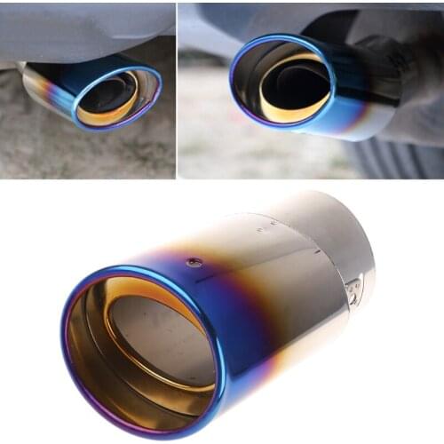 Universal Stainless Steel Car Rear Round Exhaust Pipe Tail Throat Muffler Tip R3MD