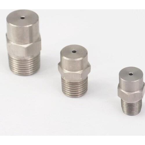 1/8" 1/4" 3/8" 1/2" 3/4" BSP Nozzle Hole Dia 1.6mm/2mm/3.2mm 304 Stainless Steel Solid Cone Atomizing Spray Nozzle Dedusting