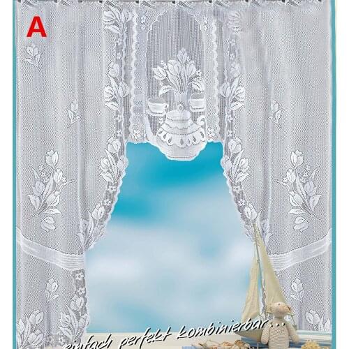 1PC 120x105cm Vintage Style Lace Coffee Curtain Kitchen Curtain Vintage Style Window Scarf Home Decoration Curtain L*5