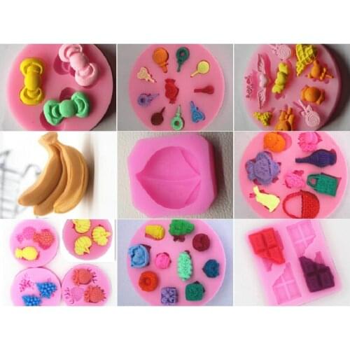 1 piece food fruit series Silicone Chocolate mould clay fold sugar decoration mold kitchen tools