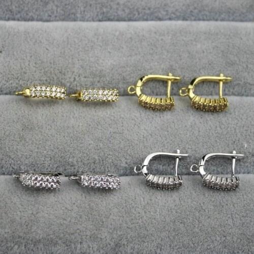 10mm 10pair/lot Newest design earring component,fashion cz micro pave charm,diy necklace/earring jewelry accessories wholesale