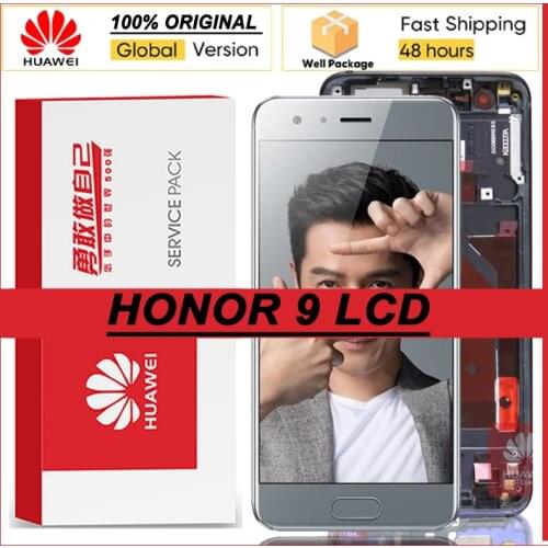 100% Original 5.15'' IPS Display with frame for Huawei Honor 9 LCD Touch Screen Digitizer STF-L09 STF-AL10 STF-AL00 Repair Parts