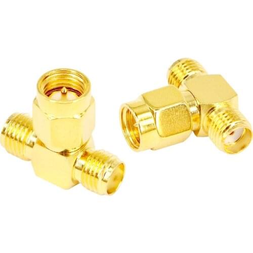 100 Pieces SMA Male to 2 SMA Female Adapter 3 Way Connector for Signal Booster Repeater Amplifier