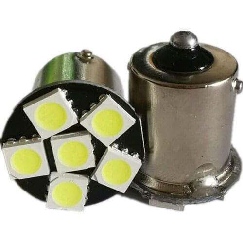 20pcs DC 6V AC 6.3V 1156 BA15S P21W No Polarity Car LED Turn Signal Light Bulb Motor Tail Brake Reverse Lamp 5050 6SMD DC6V