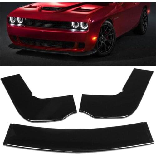 3pcs Matte Black Car Front Bumper Splitter Lip Body Kit Spoiler Diffuser Guard Fit for Dodge Challenger SXT SRT 2012-2019