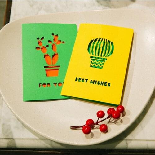 5pcs New Ideas Creative Cactus Greeting Card Customizable Valentines Day Birthday Card Mothers Day Greeting Card