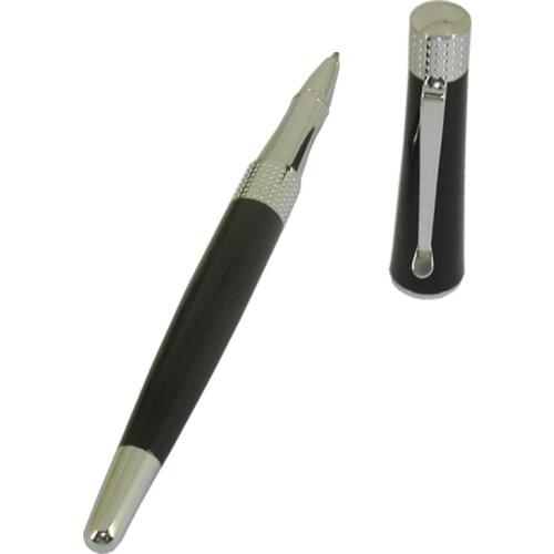 ACMECN Metal Roller Pen Embossing Dots Design Black & White Metal Pen Unisex Signature Gel ink Pen with Unique Dots Pattern Trim