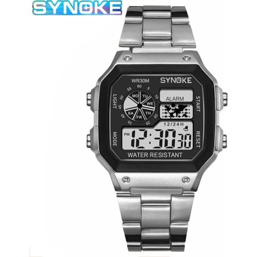 Luxury Mens Watches Gold LED Digital Business WristWatches Men Waterproof Square Boy Sport Watch Men Hour Clock Relojes Hombre
