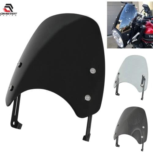 TAORIDER-MOTO Motorcycle Part Windscreen Windshield Fly Screen Shield For Thruxton 1200 / R 1200R 2016 2017 2018 2019 2020 2021