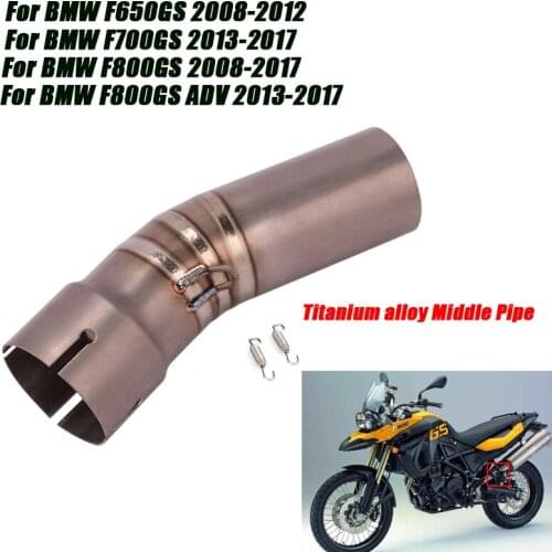 Titanium alloy Middle Link Pipe Escape 51mm Header Tail Exhaust Muffler Pipe System Silp on for BMW F700GS F650GS F800GS
