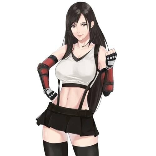 Beautiful Tifa Lockhart Girls! Removable colored car stickers for volkswagen bmw e46 bmw e90 passat b6 car sticker automobile car accessories