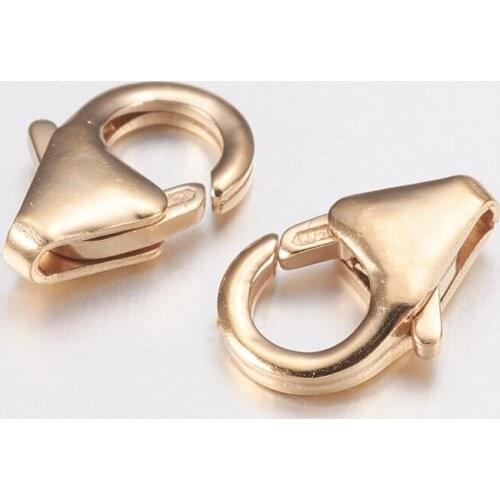 10 pcs Brass Lobster Claw Clasps Hook DIY necklace bracelet Jewelry Making Accessories 10x7x2.5mm, Hole: 1mm F60