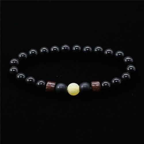 Love Couple Strand Wood Natural Tigerite Yellow Stone Beaded Bracelet Charm Femme Homme Men Bracelets Jewelry Gift for Boyfriend