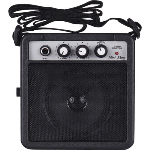 Muslady 5W Mini Guitar Amp Speaker with 3.5mm & 6.35mm Inputs 1/4 Inch Output Supports Volume Tone Adjustment Overdrive