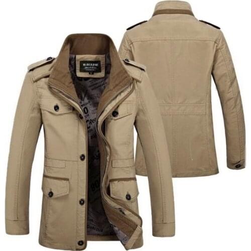 Men Washed Velvet Thick Jacket Mens Casual Jacket Stand Collar Autumn Fashion Fat Slim Washed Cotton Long Jacket 6XL