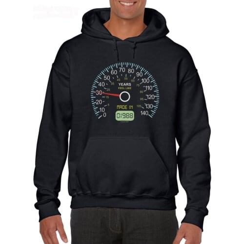 Mens Speedometer 30Th Birthday Hoodies 30 Years Made In 1988 Funny Gift Joke 2018 O-Neck Fashion Casual Sweatshirt