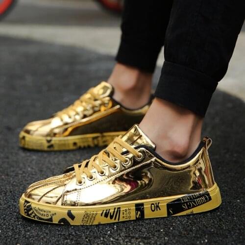 Big Size Men Shoes Brand Summer Flats Men Casual Shoes Lace Up Mens Trainers Golden Fashion Lovers Zapatillas Deportivas Hombre