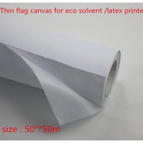 50"* 50m printing materials eco solvent outdoor polyester flag fabric with backing paper