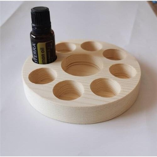 Storage Essential Oil Box Display Stand Swing Table Round One-Layer 9-Cell Glass Bottle Cosmetic Finishing Base