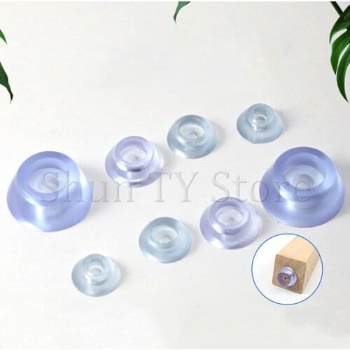 24PCS Transparent Silicone Round Soft Anti-slip Foot Pad for Furniture Feet Chair Cup Table Cabinet Chair Leg Caps Protector