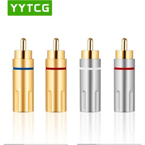RCA Jack Connector Pure Copper Gold Plating Audio RCA Cables Male Adapter Socket RCA Speaker Terminal Acoustics Connectors Hifi