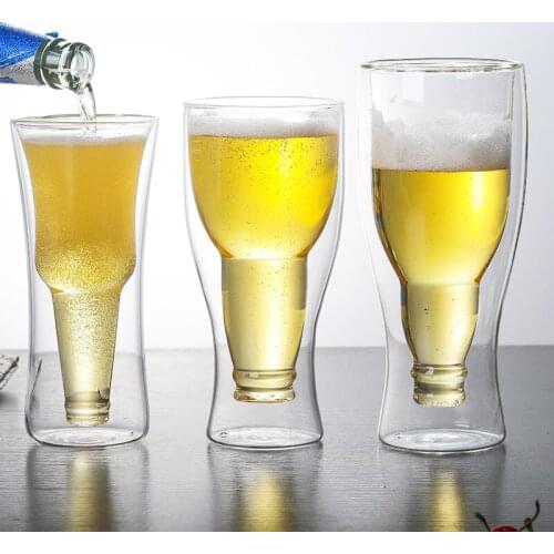Glass Cup Double Wall Glass Heat Resistant Beer Glass Cup Drinking Glasses Mug Wine Glass Water Glasses For Drinking Drinkware