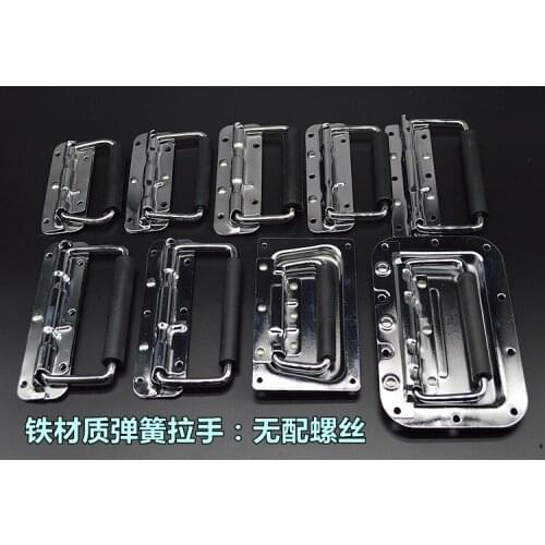 Thick Stainless Steel Folding Wooden Box Toolbox Industrial Equipment Spring Handle Hardware Accessories