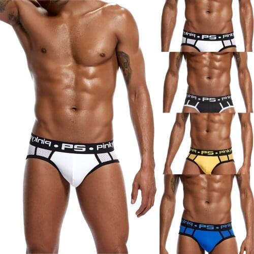Elastic Patchwork Letter Print Men Sexy Underwear Briefs Shorts Underpants Oversized Leisure Quick Dry Underpants Free Shipping