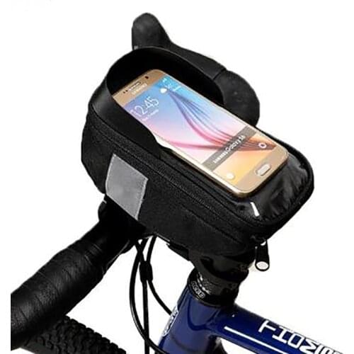 Universal Bike Bag Cycling Bicycle Bike Head Tube Handlebar Cell Mobile Phone Bag Case Holder Case Pannier For 5.5in Phone