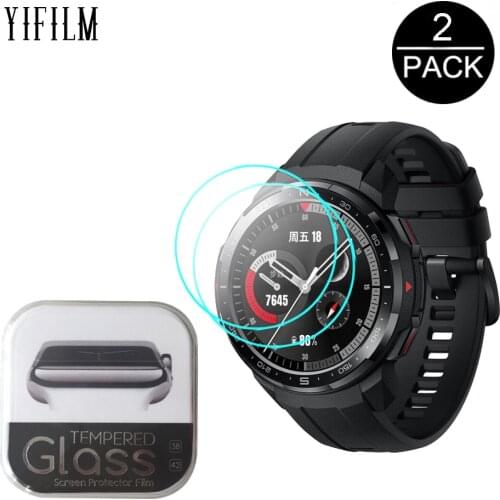 2pcs 2.5D 9H HD Clear Tempered Glass For Huawei Honor Watch GS PRO Smart Watch Screen Protector Anti-Scratch Protective Glass
