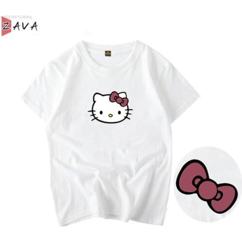 Cotton Cartoon Women Summer Tops 2021 Oversized Loose T Shirt Y2K Fashion Harajuku Tshirt Graphic White T-shirt Female Clothes