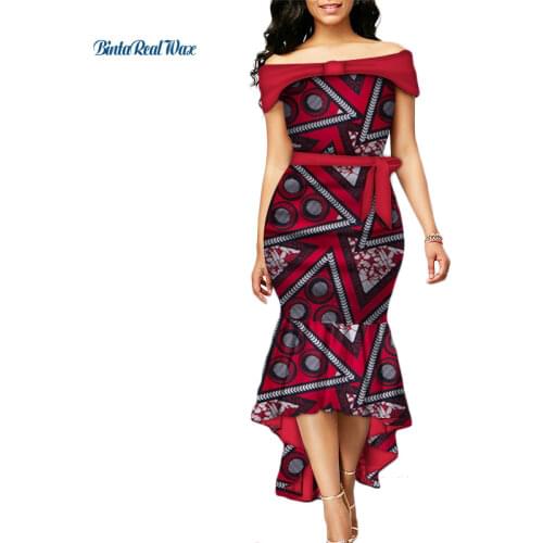 High Quality Vestidos Party African Print Dresses for Women Bazin Riche Long Mermaid Dress Traditional African Clothing WY3227