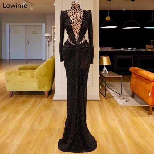 High Fashion Black Formal Evening Dress Mermaid Arabic Sexy Prom Party Gowns вечернее платье Dubai Cocktail Gowns Vestidos