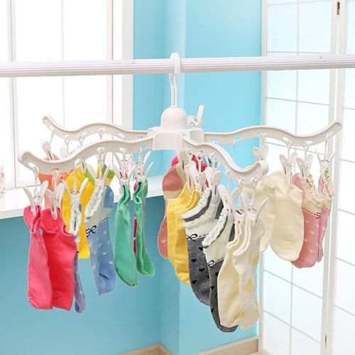 1pcs Socks hanger clip plastic underwear socks rack frame socks drying rack hanger towel rack