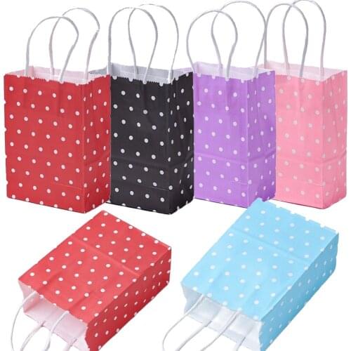 10pcs Kraft Paper Gift Bags Bulk with Handles 15x11x6cm for Shopping, Packaging, Retail, Party, Craft, Gifts, Wedding Bags F60