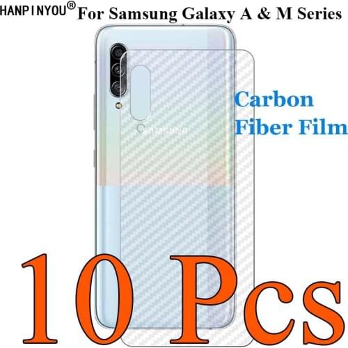 10 Pcs/Lot For Samsung Galaxy A10 A10s A20 A20s A30 A40 A90 5G M10 M20 3D Carbon Fiber Back Film Skin Screen Protector Sticker