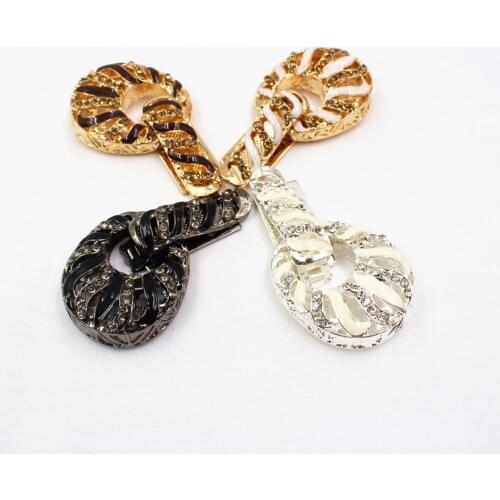 165197,1pcs 4color Rhinestone inlaid metal buttons Duckbill buckle Mink buttons Clothing Jewelry Accessories diy