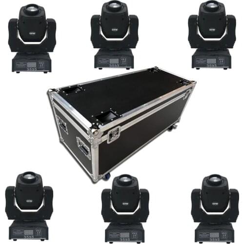 6pcs/lot with flight case packed Pcs 60w Led Spot Light 7 Gobos Master-Slave Moving Head Light DMX 9/11 Channels Moving Heads