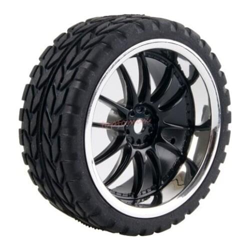 4pc 1/10 On-Road Car Tires 26*64MM plating Wheel Rim Rubber Tyre for HSP Tamiya HPI Kyosho Sakura 94122 94123 D3 D4 CS tt01 6012